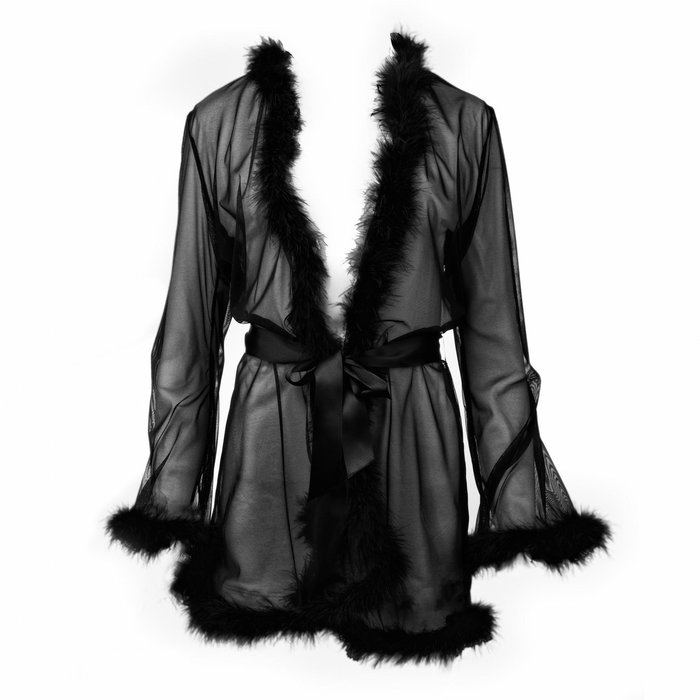 Escora Marilyn coat with feathers